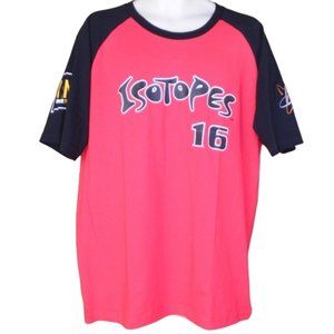 ABQ ISOTOPES Tshirt, XL, #16, 2016 SGA, Red/Black Short Sleeves, Baseball jersey